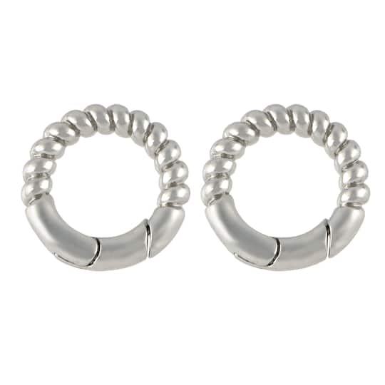 15.5 mm Round Twist Metal Clasp Charm Connectors, 2ct. by Bead Landing™